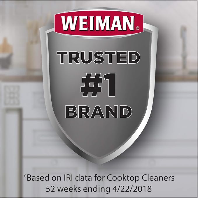 Weiman Glass Cooktop Heavy Duty Cleaner & Polish - Shines and Protects Glass/Ceramic Smooth Top Ranges with its Gentle Formula - 10 Oz., Clear