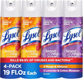 Lysol Disinfectant Spray, for Cleaning and Deodorizing, Lavender & Cotton Blossom + Mango & Hibiscus (Pack of 4)