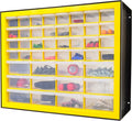 IRIS Plastic Hardware Storage Drawer, 44 Drawer Parts Cabinet - Yellow