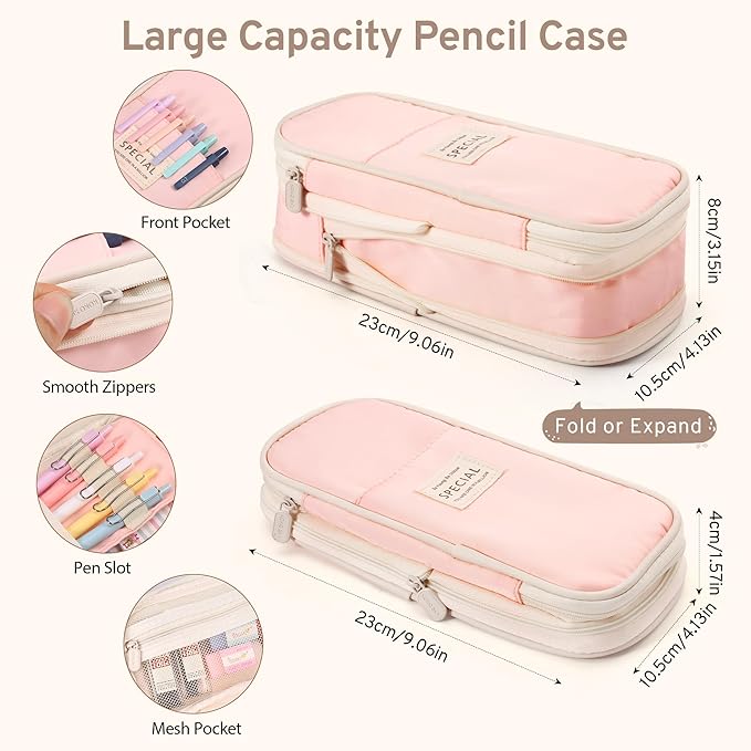 DazSpirit 62PCS Aesthetic Stationery Set with Pencil Case, No Bleed Highlighters, Gel & Erasable Pens, Mechanical Pencils, Refills, Cute College School Supplies for Note Taking, Journaling