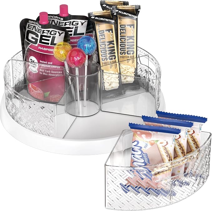 Simple Houseware 12-Inch Lazy Susan Turntable w/Removable Bins & Dividers