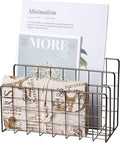 Desktop Mail Organizer File Organizer for Letters 3 Slot, Gray | Metal Wire Mail Sorter Letter Organizer Magazine Rack for Mails, Books, Postcards, Brochures, Mail Holder