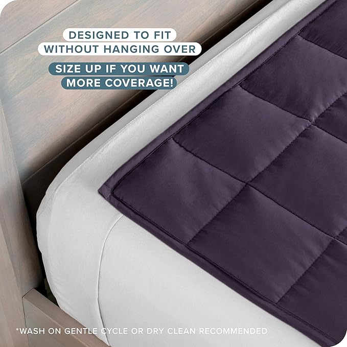 Bare Home Weighted Blanket Queen Size 17lbs (60" x 80") for Adults - All-Natural 100% Cotton - Premium Heavy Blanket Nontoxic Glass Beads (Eggplant, 60"x80")