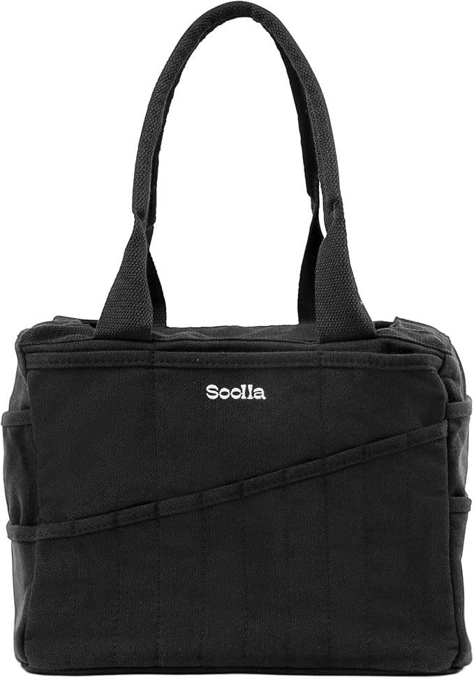 Soolla Studio Bag: Art Supply Storage Organizer & Pottery Tool Bag, Washable Tote, Yarn Bag, Crochet, 30 Pockets, 15+ Colors