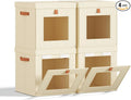 Homsorout Cube Storage Bins with Lids - Front Opening, Clear Window | 11.8" Cube Fit, Stackable Design, Foldable Storage, Dust Protection, Easy Carry Handles, Ideal for Closet, Shelf, Dorm & RV