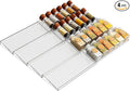 Yieach 8 Pack Adjustable In Drawer Spice Organizer - Expandable From 11'' to 22'' - Acrylic Drawer Seasoning Organizer,Clear Spice Organization Tray for Cabinet Drawers Condiment,Nail Polish and Jar