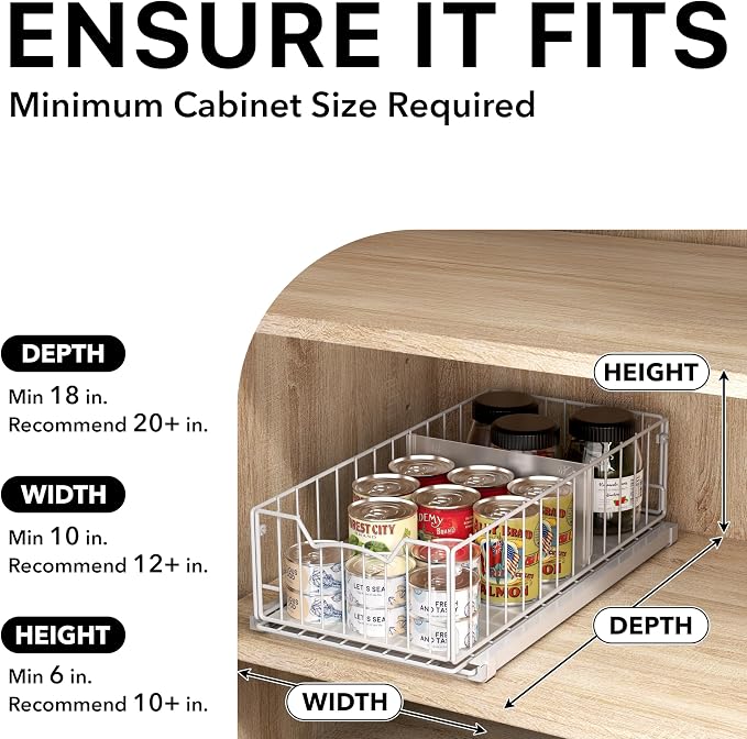 Simple Houseware Pull-Out Cabinet Sliding Basket Bundles
