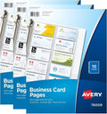 Avery Clear Business Card Organizer Pages for 3 Ring Binders, 10 Per Pack, Holds 600 Cards Total (78723) (Pack of 24)
