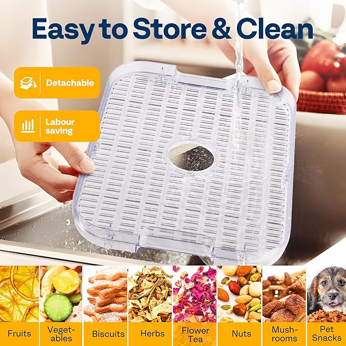 VIVOHOME Electric 8 Trays Food Dehydrator, 400W Hydrator Machine with 72H Digital Timer and Temperature Control for Fruit Vegetable Meat Jerky Herb Beef Mushroom, White