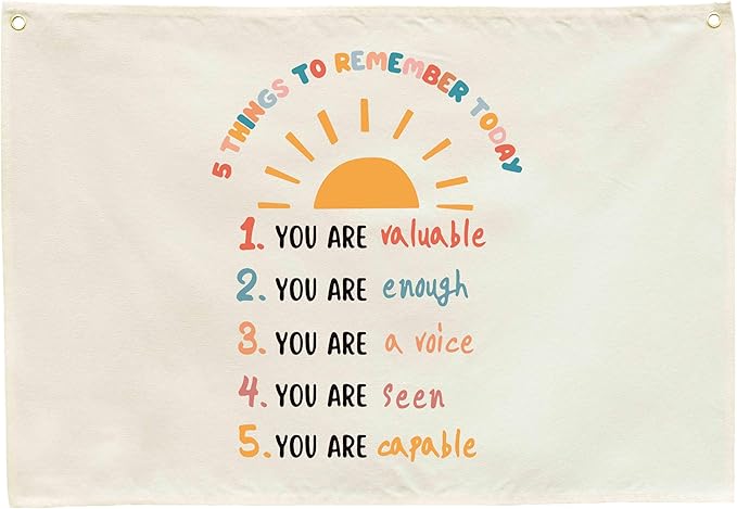 Classroom Wall Banner Decor-Teacher Gift-Inspirational Back to School Wall Art Flag Decor-It's Okay to Make Mistake-Hanging Rectangular Canvas Banner for Classroom Reading Corner Teacher Office