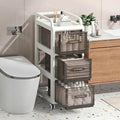 Bathroom Storage with Drawers, 11.8" Wide Wide Slim Storage Cabinet with Wheels for Small Spaces, Narraw Cart for Kitchen Office Bedroom Dinning Room Under Desk, 29.7" Tall
