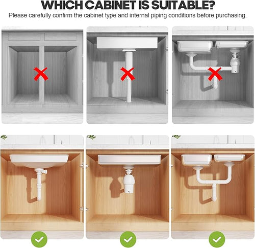 1 Pack Expandable Under Sink Organizers Storage With Upgrade Ball-Bearing Slide Tracks,2-Tier Pull Out Under Cabinet Organizer Height Adjustable,Not Suitable For Cabinets With Partitions In The Middle