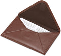 HISCOW Envelope Business Card Case with Magnet Closure - Italian Calfskin, Coffee
