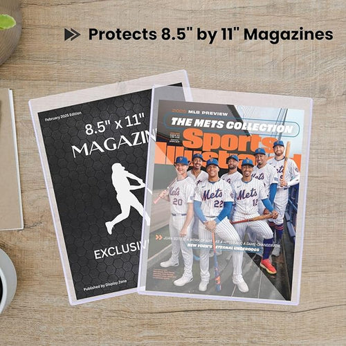 (5 Toploaders) Display Zone Magazine Protector for Collectors Sleeve Covers | Clear Rigid Hard Top Loader Holders - Plastic Display Case 7mm Thick Opening