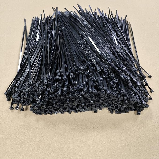 Zip Ties 1000 pcs 8 inch Cable Zip Ties, Premium Plastic Wire Ties with 40 LBS Tensile Strength, UV Resistant Cable Ties, Black Nylon Tie Straps