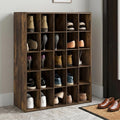 25-Cube Shoe Organizer, Stackable Shoe Rack, Shoe Organizer, 11.7 x 24.2 x 31.5, for Office, Closet Entryway, Garage, Amber Pine