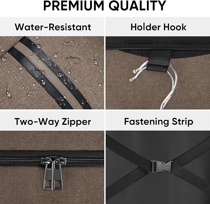 BALEINE Travel Garment Bag, Travel Suit Bag for Men, Water Resistant Carry on Garment Bag for Hanging Clothes, Garment Duffel Bag for Travel Business (Brown, 42")