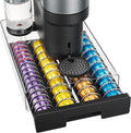 Vtopmart Brown Coffee Pod Drawer Organizer for Nespresso Vertuo Pods, Holds 40 Large or 60 Small Capsules, Acrylic Coffee Pod Holder with Smooth Pull-Out, Anti-Slip Clear Storage
