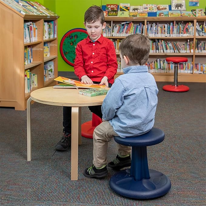 KORE Design Wobble Stool Chair, Girls + Boys Kid Desk Stools, Ergonomic Small Office Chairs, Flexible Seating for Active Kids, ADD/ADHD, Classroom, School, Home, Preschool (12in), Age 4-5 yrs, Red