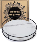 12 Inch White Wood Lazy Susan,360° Decorative Turntable for Countertop