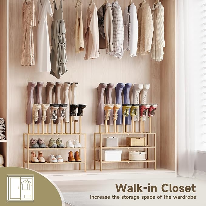 Detachable Boot Rack For Tall Boots Organizer,Outdoor Shoe Rack Storage | 3-Tier Multiuse Shoe Rack For Tall Boots,Closet Organizers And Entryway Storage,Suitable For All Seasons