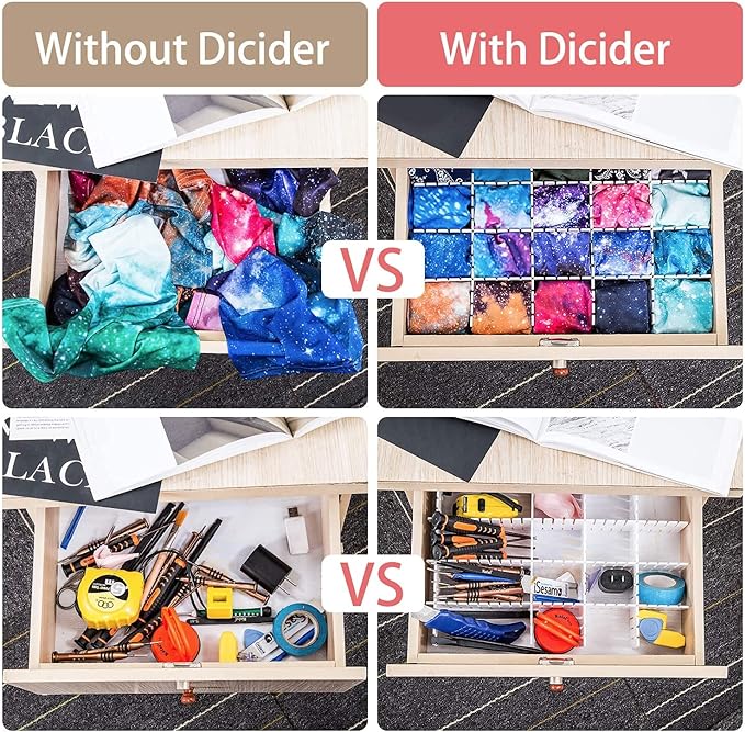 40Pcs Drawer Dividers, Adjustable Drawer Organizer for Socks, Underwear, Makeup, Can Help Tidy Kitchen, Bedroom, Dresser Green