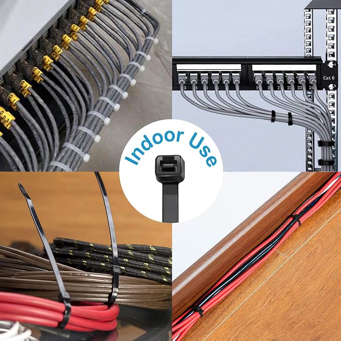 Zip Ties 4 inch, Small Zip Ties with 18 lb Tensile Strength, Black, 5000 Pack, by Tantti Supply
