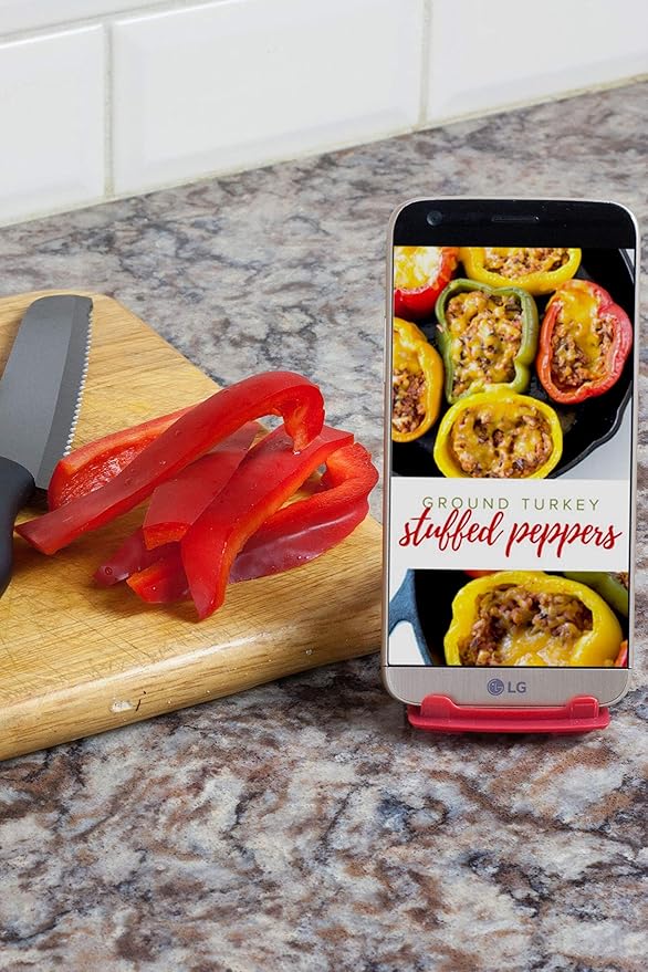 Cestari Recipe Holder Stand for Smartphones and Tablets, Keep Your Phone, Kindle, or iPad Convenient While Cooking - Original Kitchen Gadget Phone and Tablet Stand