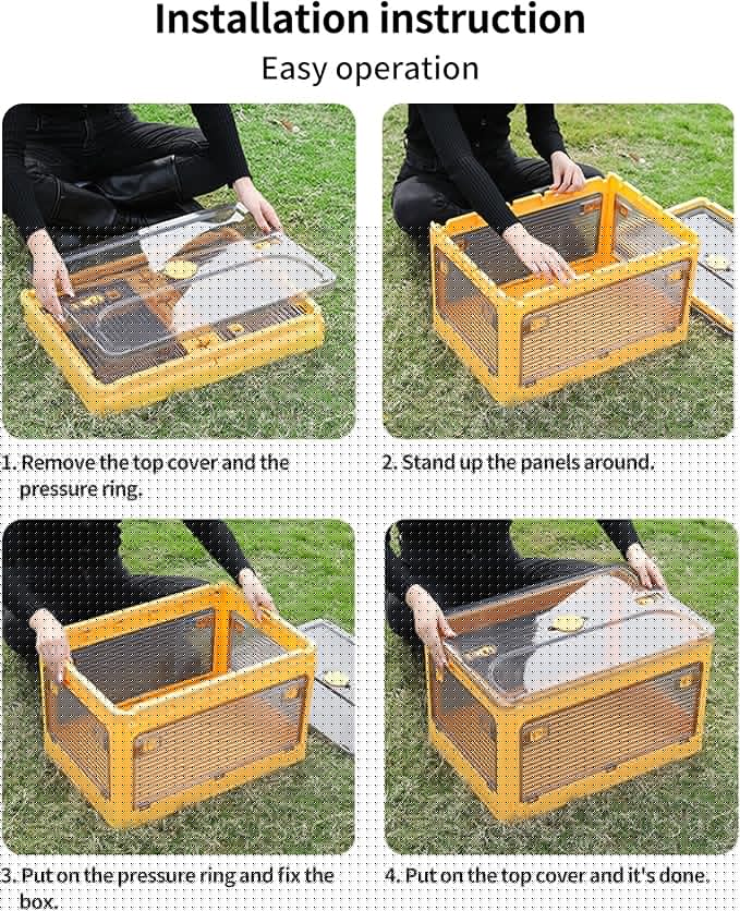 3-Pack Stackable Storage Bins, 83-Liter Collapsible Organizers with 3 Lids, Wheels, Foldable Collapsible Box for Outdoor Camping, Blue