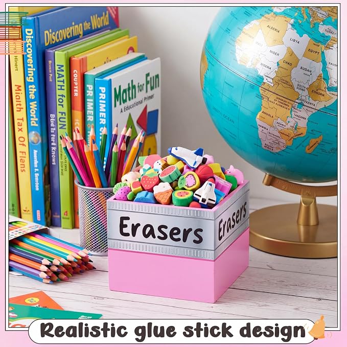 Tenceur 4.7x4.7 Inches Erasers Bucket for Teacher Desk Organizer Pencil Holder Bucket Plastic Large Capacity Desk Organizer for Teacher Classroom Craft Supply Storages