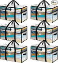 BAGAIL Heavy Duty Moving Bags with Strong Handle, Extra Large Moving Boxes, Storage Tote for Clothes, College Moving Supplies(Clear,93L-6pack)