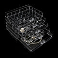 Clear Jewelry Box, Jewelry Organizer with 5 Drawers, 5-Layer Acrylic Storage Box for Women, Earring Display Holder for Earrings Ring Bracelet Necklace 79 Grid Compartment Earring Organizer