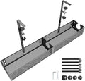 Under Desk Cable Management Tray - Fits up to 1.77" Thick Desks, No-Drill Clamp-on Wire Organizer, Reversible Inward/Outward Install, Heavy Duty Metal Power Strip Holder for Home Office & Gaming Desk