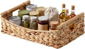 StorageWorks Wicker Baskets for Organizing, Water Hyacinth Storage Baskets with Handles, Woven Baskets for Pantry Storage, 15¼" x 11¾" x 4¾", 1-Pack