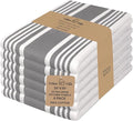 Urban Villa Kitchen Towels 100% Cotton Dish Towels for Kitchen (Set of 6) 20”x30” Dish Cloths Highly Absorbent Kitchen Linen Set with Hanging Loop Perfect for Drying Dishes Cleaning Towels-Grey White