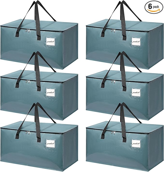 Moving Bags Heavy Duty Steel Blue – Large Packing Bags for Moving, Extra Large Storage Totes with Zippers and Handles
