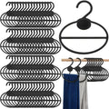 ZAVOOS 100 Pack Scarf Hanger, 5.5 Inch Plastic Scarf Organizer Space Saving for Closet, Black Multi-Functional Tie Belt Hanging Rack Holder Bulk for Multiple Scarves, Wardrobe Storage