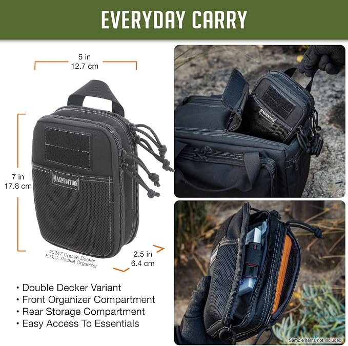 MAXPEDITION Double-Decker Pocket Organizer, Tactical Tool Pouch for Organization, EDC Pouch for Everyday Carry