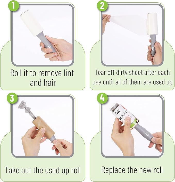 Mr. Pen- Lint Rollers, 1 Handle with 3 Refills, 270 Sheets | Extra Sticky Lint Remover for Clothes, Lint Roller for Pet Hair, Pet Hair Roller, Sticky Roller, Lint Roller for Clothes
