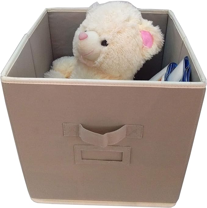 Elegant Home Fashions Open Soft Organizer Without Lid Storage bin, Beige (TYG-17059)