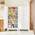 Letaya 72" H Metal Storage Cabinet with 2 Doors and 4 Shelves,Tall Kitchen Pantry Cabinets,Utility Pantry Organizers for Cupboard/Dining/Bathroom/Home Office/Garage (White, 72" H x 18" D x 33.5" W)