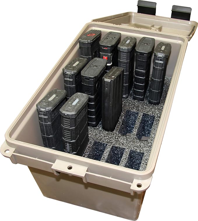 MTM TMC15 Tactical Mag Can | Fits 15 Mags of 20 or 30 Round 223/5.56 Mags, Water Resistant, Lockable, Stackable, Snap Lock Latches, USA Made