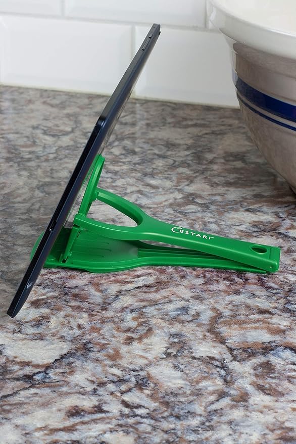 Cestari Recipe Holder Stand for Smartphones and Tablets, Keep Your Phone, Kindle, or iPad Convenient While Cooking - Original Kitchen Gadget Phone and Tablet Stand
