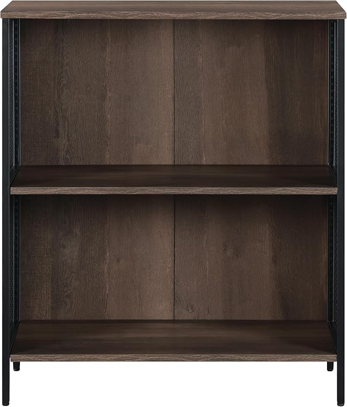 OSP Home Furnishings Ace Contemporary Modern Storage Bookcase with Shelves, 2 Shelves, Ozark Ash Finish