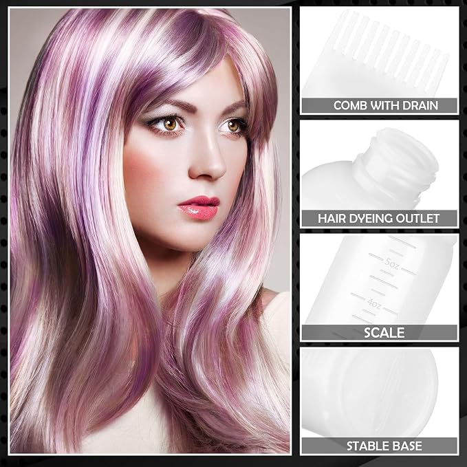 Zicotour Continuous Hair Spray Bottle and Root Comb Applicator Bottle Hair Oil Applicator Water Mister for Hairstyling (White)