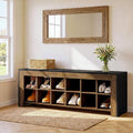 Tribesigns 48-inch Farmhouse Entryway Bench, Wooden Shoe Storage Bench with 12 Cubbies & Compartments, Shoe Rack Organizer, Freestanding Shoe Cabinet for Hallway, Mudroom, Cloakroom, Bedroom