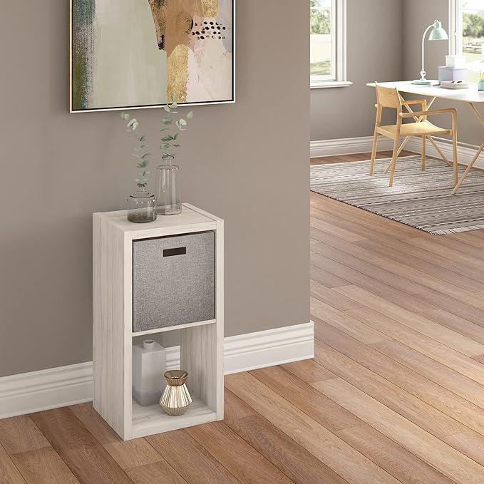 ClosetMaid Decorative Open Back 2-Cube Storage Organizer, Bleached Walnut