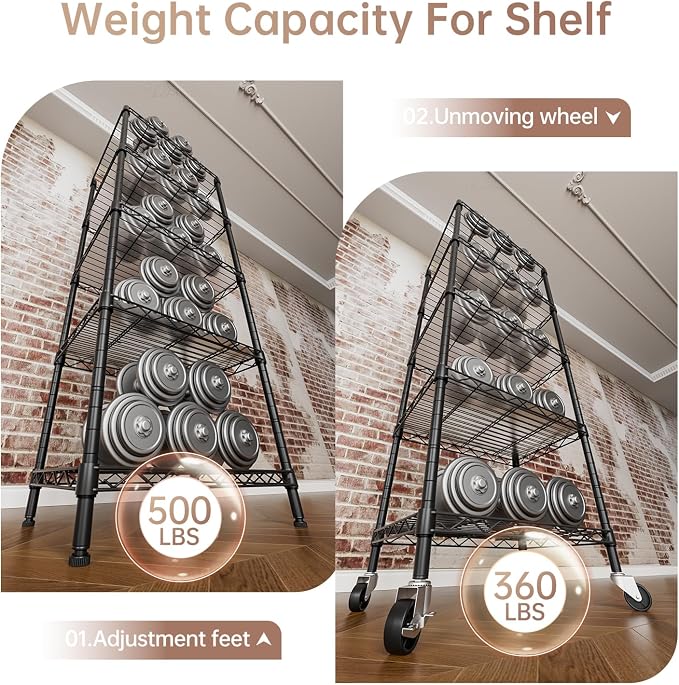 SINGAYE Small Wire 5 Adjustable Shelves Pantry Metal Shelf Floor Organizer | Armoire Adjustable Floor Kitchen Narrow Organizer Rack Shelving Short Square Stackable Standing Storage Tier Under Unit