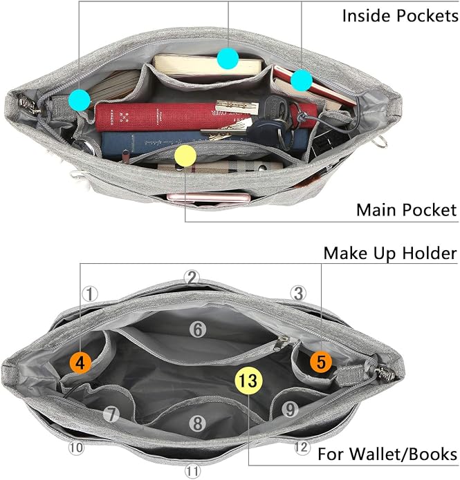 VANCORE Purse Organizer Insert for Handbags,Tote Bag Organizer Insert with Zipper Bag,Premium Handbag Organizer Inside Liner for Women