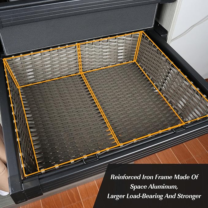 Pull Out Drawer Organizer Containers,Basket Storage Rack for Stackable Clothes,Slide Out Pantry Shelves,Can Store Office Supplies Clothes and Tableware(27.55-31.49in)
